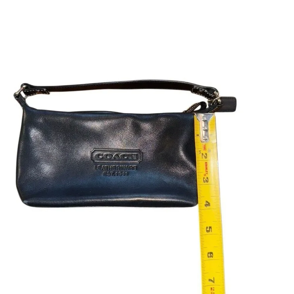 Vintage Y2K Coach Leatherware EstMini Hobo Bag Demi Pouch Black Leather